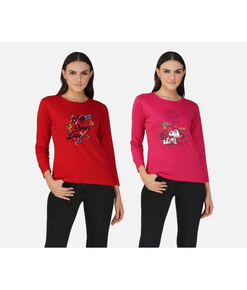 CHOZI Women Cotton Blend Printed Regular Fit Round Neck T-Shirt ( Multi Color ) CHOZI Women Cotton Blend Printed Regular Fit Round Neck T-Shirt ( Multi Color )