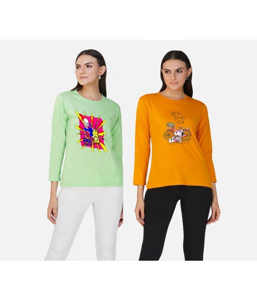 CHOZI Women Cotton Blend Printed Regular Fit Round Neck T-Shirt ( Multi Color ) CHOZI Women Cotton Blend Printed Regular Fit Round Neck T-Shirt ( Multi Color )