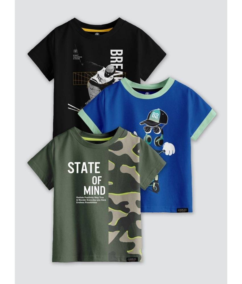     			CODEZ Pack of 1 Boys Cotton Blend T-Shirt ( Multi Color )