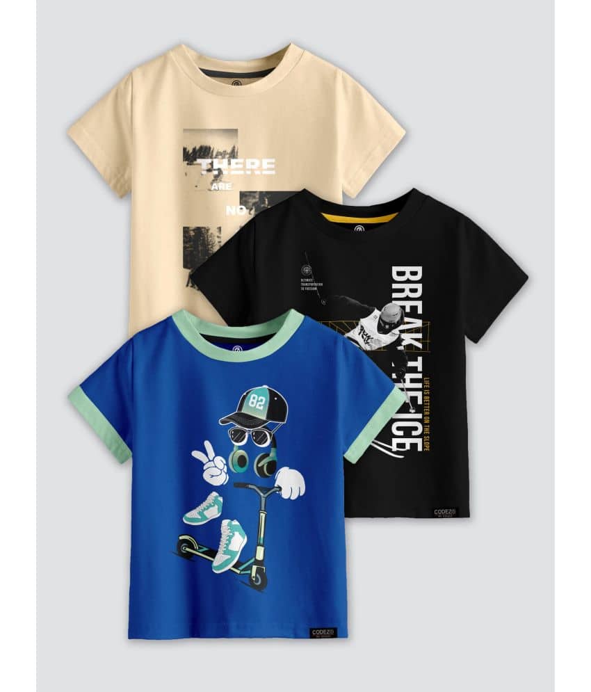 CODEZ Pack of 1 Boys Cotton Blend T-Shirt ( Multi Color )