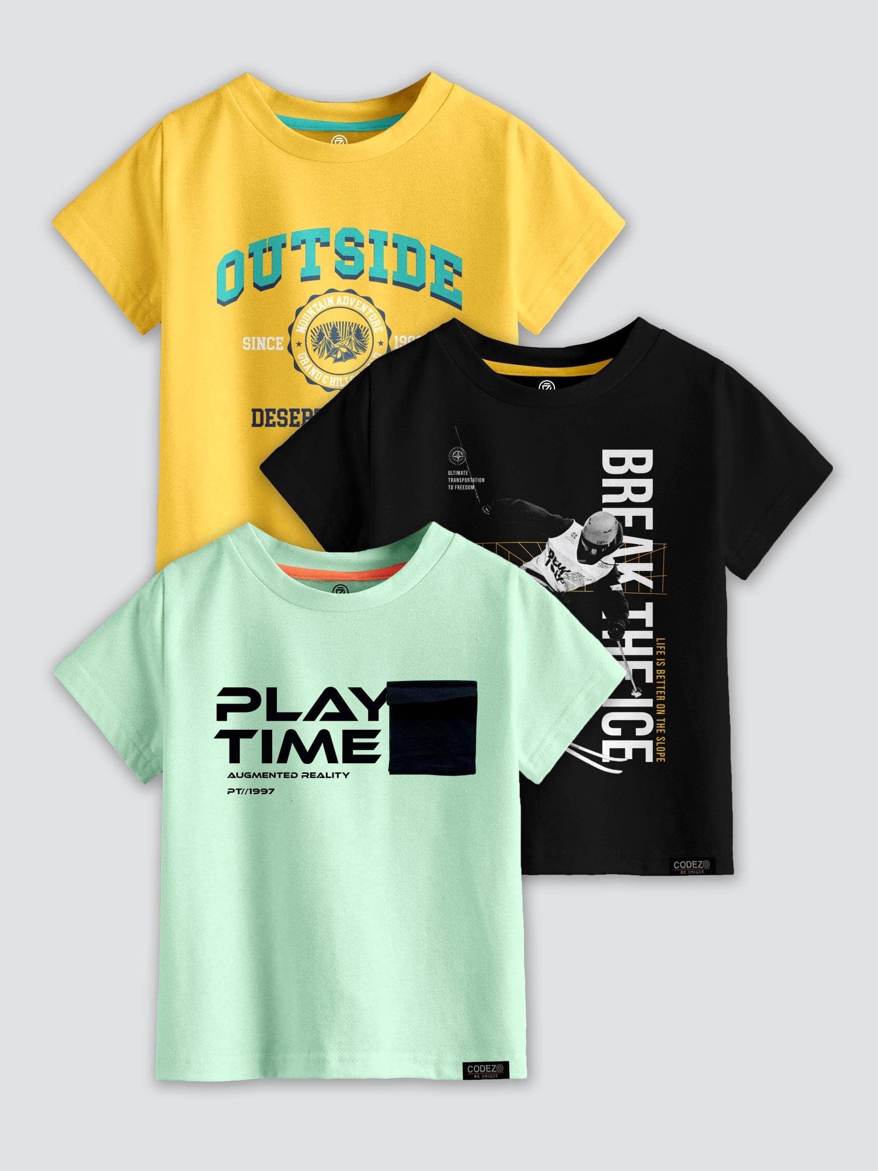     			CODEZ Pack of 10 Boys Cotton Blend T-Shirt ( Multi Color )
