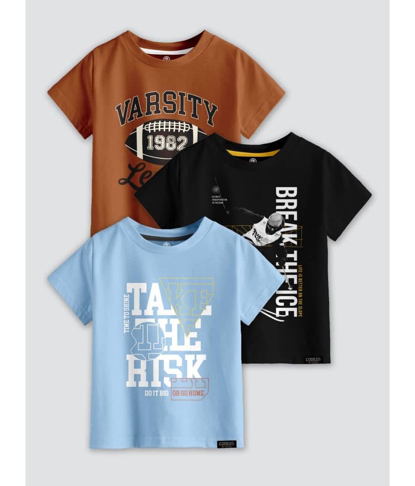 CODEZ Pack of 1 Boys Cotton Blend T-Shirt ( Multi Color )
