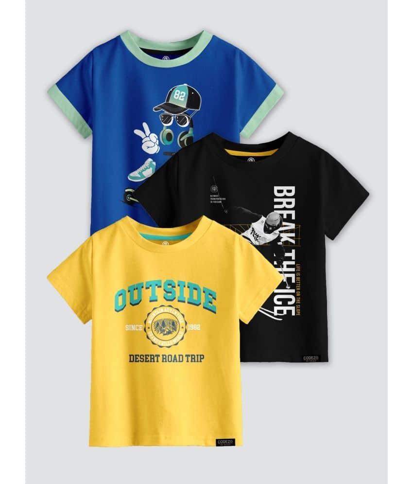 CODEZ Pack of 1 Boys Cotton Blend T-Shirt ( Multi Color )