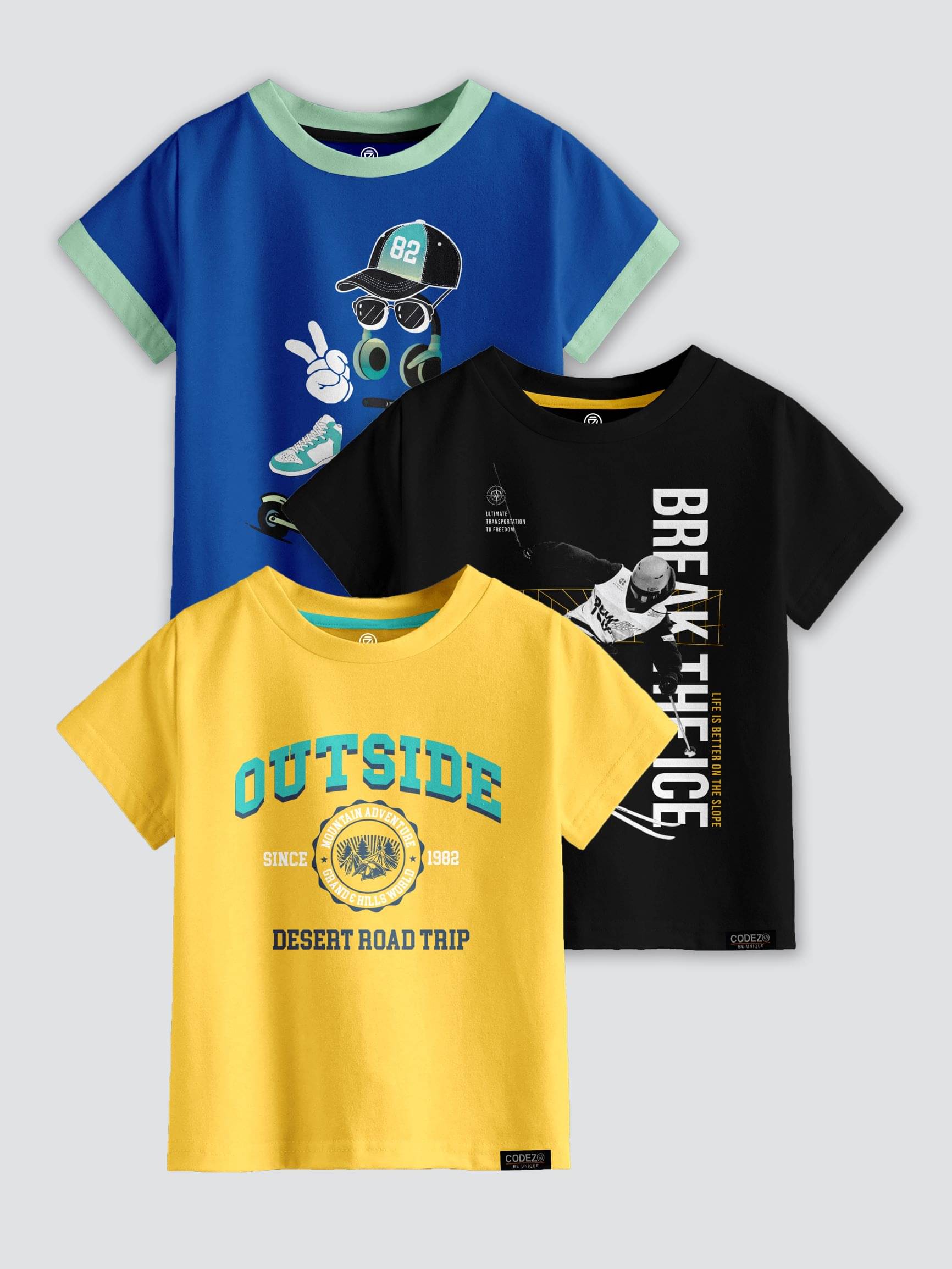     			CODEZ Pack of 1 Boys Cotton Blend T-Shirt ( Multi Color )