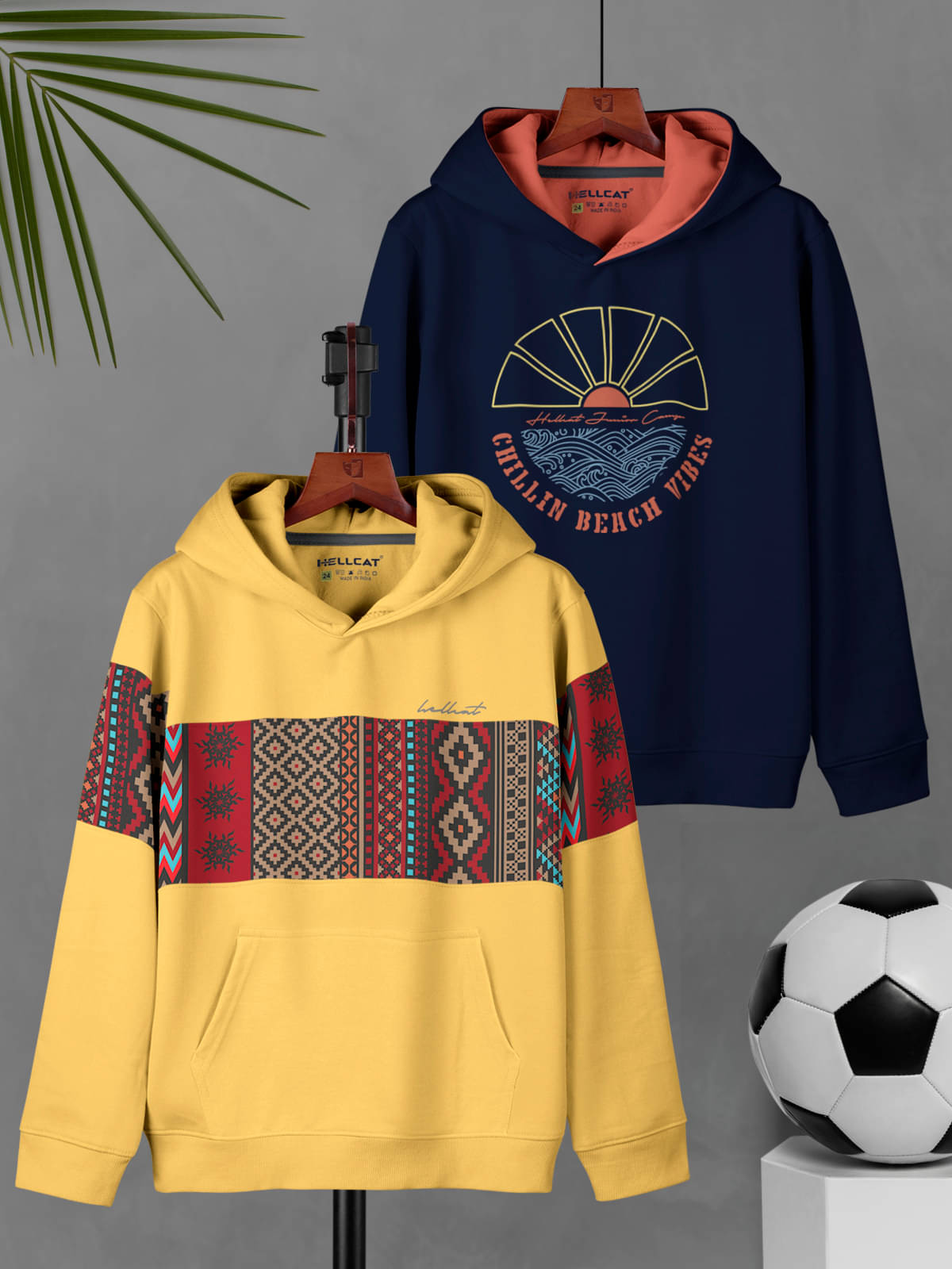    			HELLCAT Pack of 2 Boys Cotton Blend Sweatshirt ( Mustard )