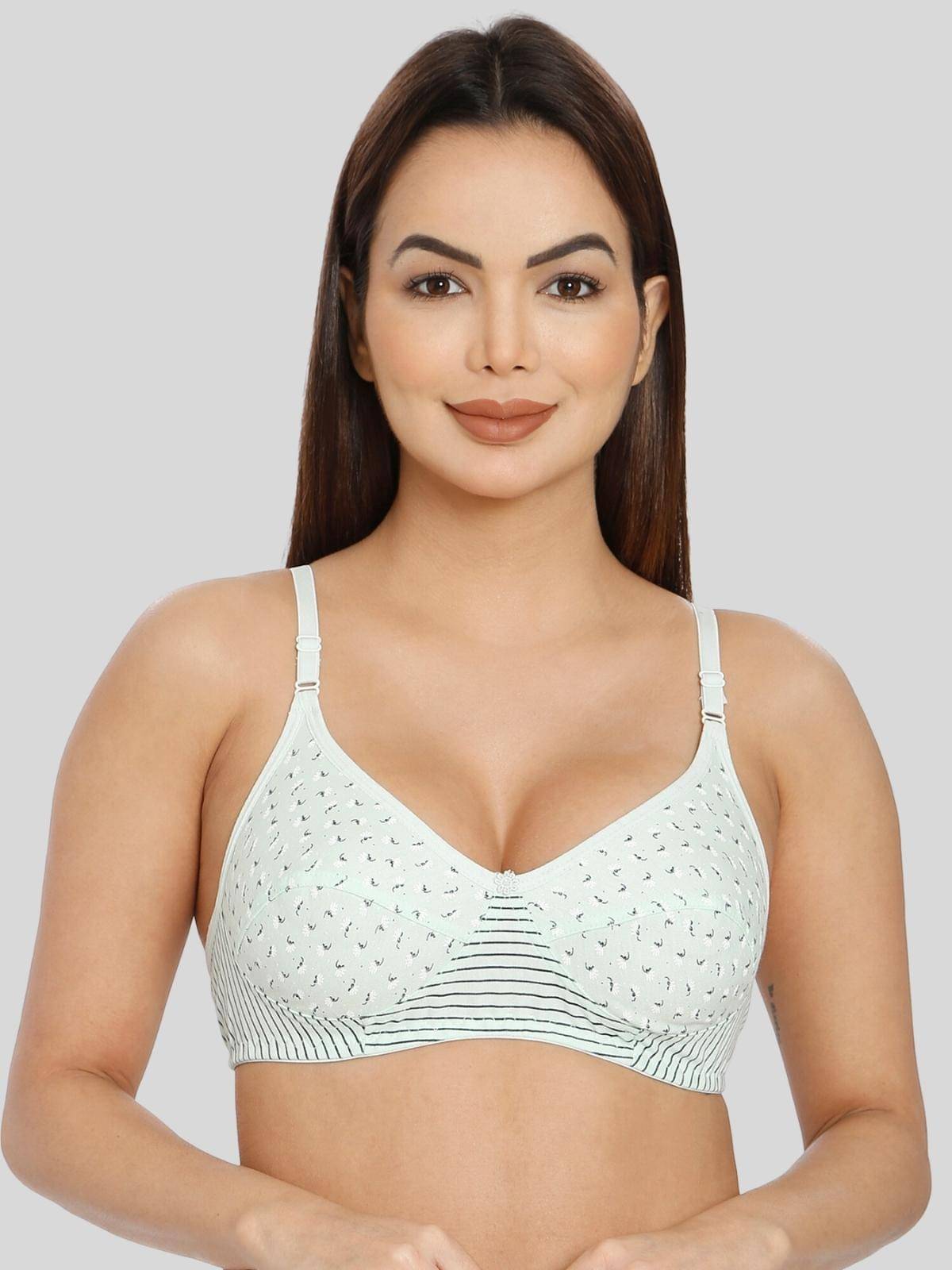     			ILRASO Cotton Non Padded Women's T-Shirt Bra ( Green )
