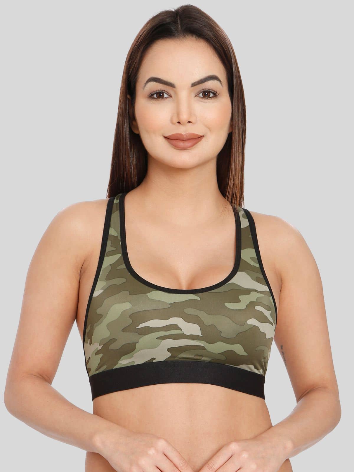 ILRASO Nylon Non Padded Women's Racerback bra ( Green )