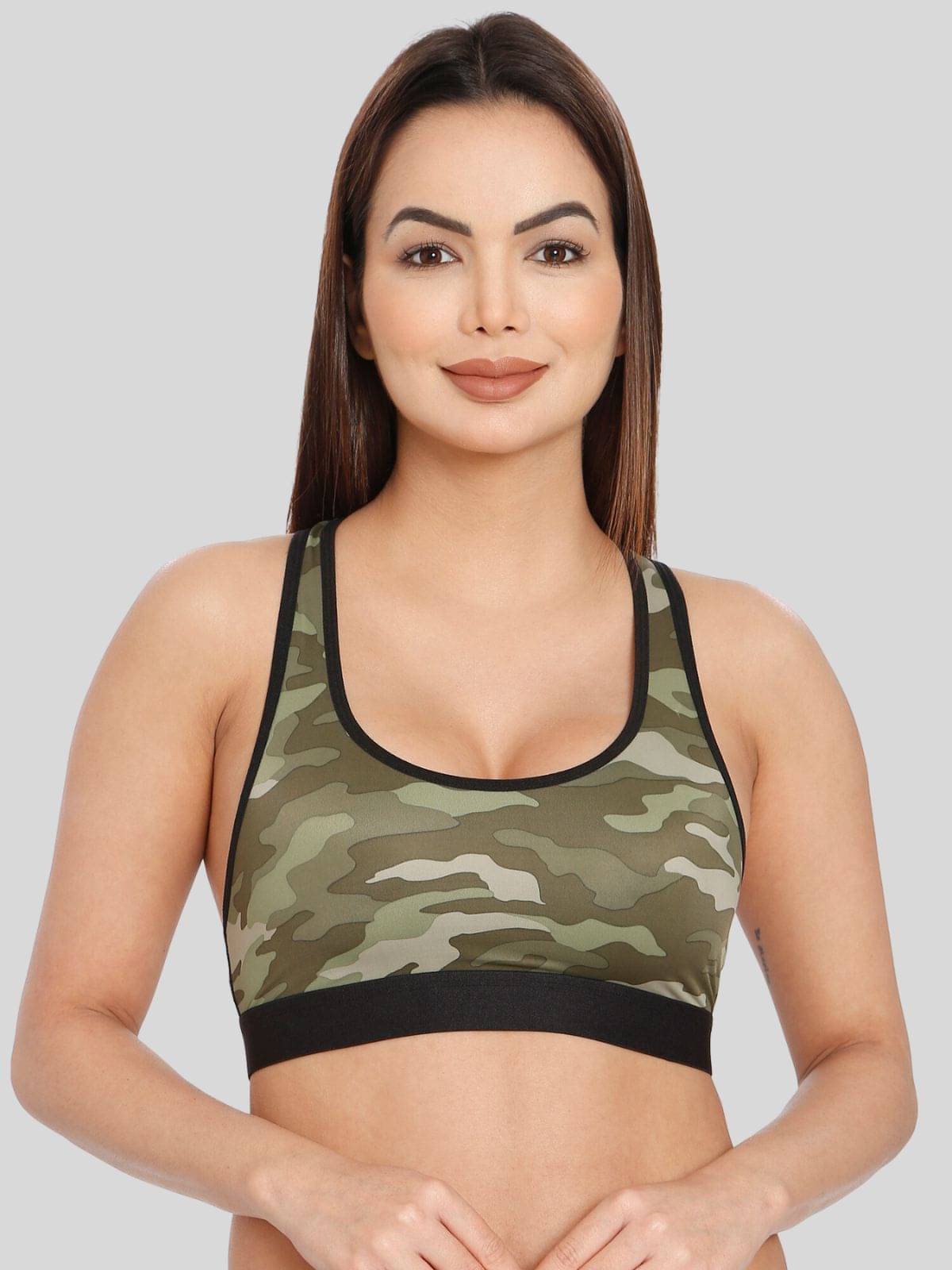     			ILRASO Nylon Non Padded Women's Racerback bra ( Green )