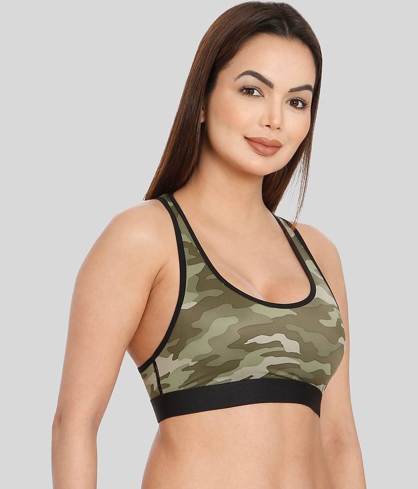 ILRASO Nylon Non Padded Women's Racerback bra ( Green )