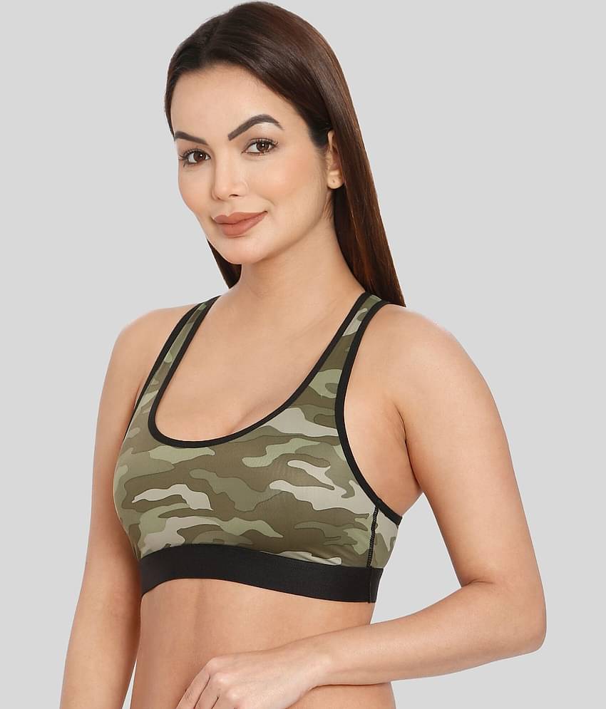 ILRASO Nylon Non Padded Women's Racerback bra ( Green )