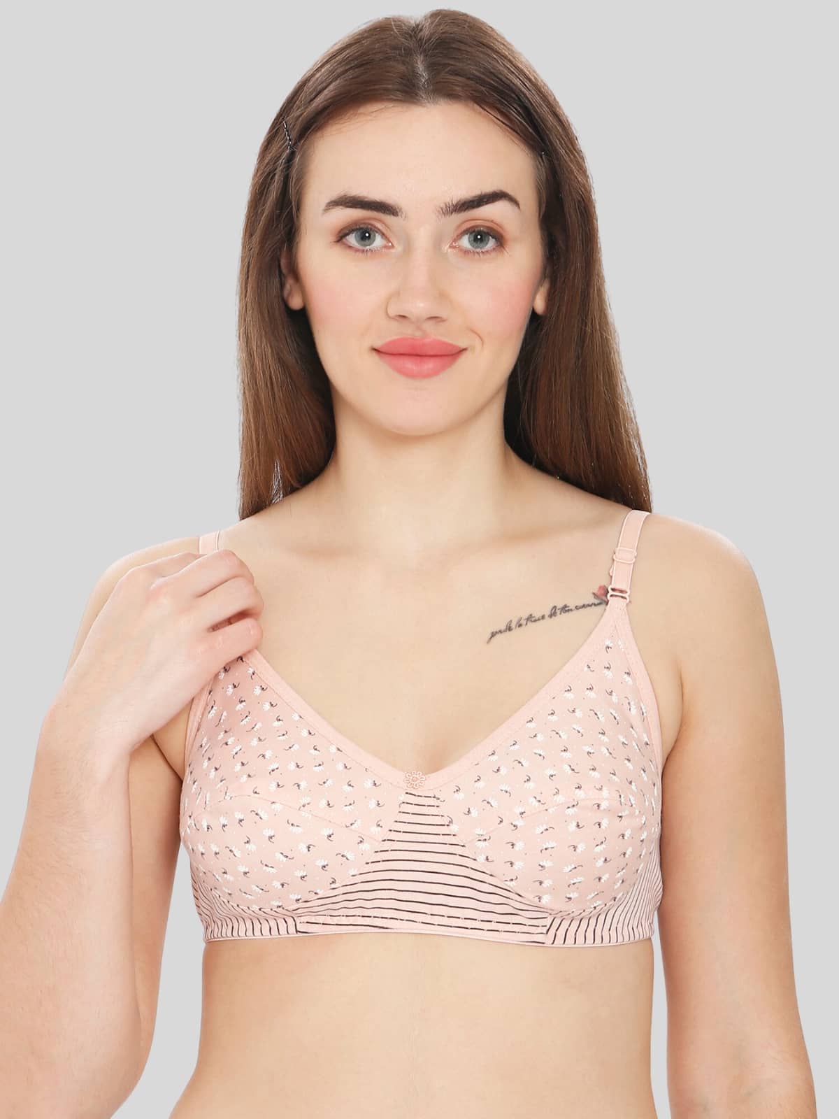 ILRASO Cotton Non Padded Women's T-Shirt Bra ( Green )