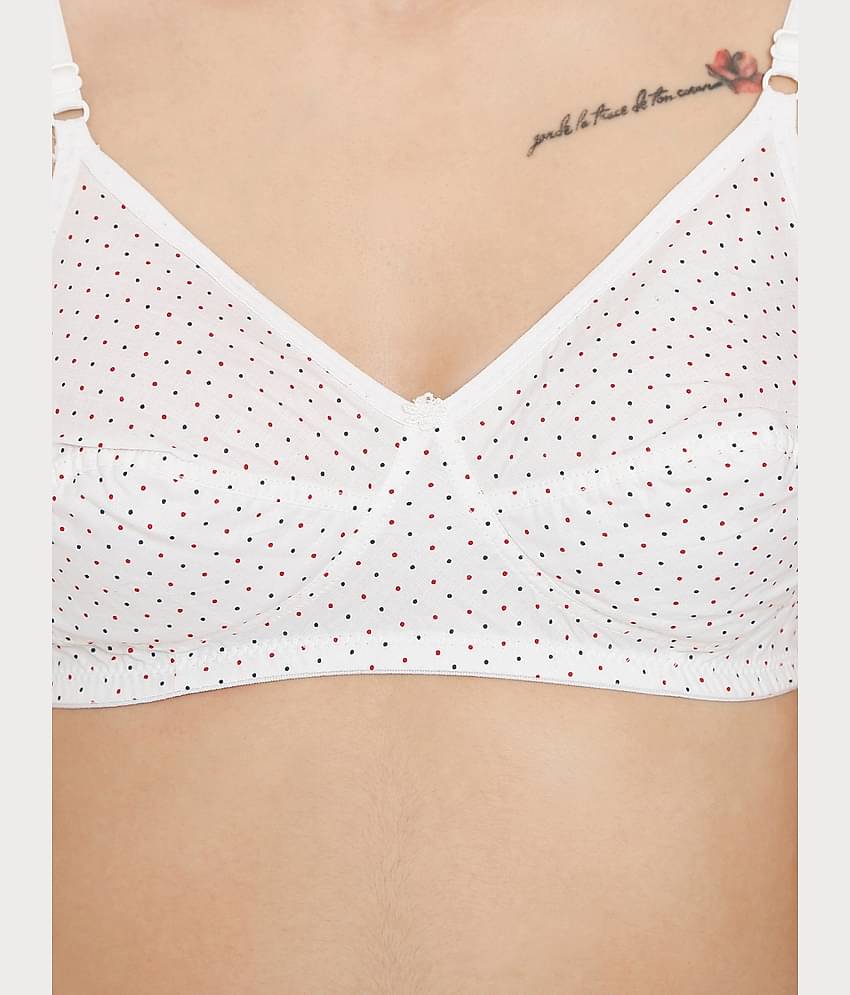 ILRASO Cotton Blend Non Padded Women's T-Shirt Bra ( White )
