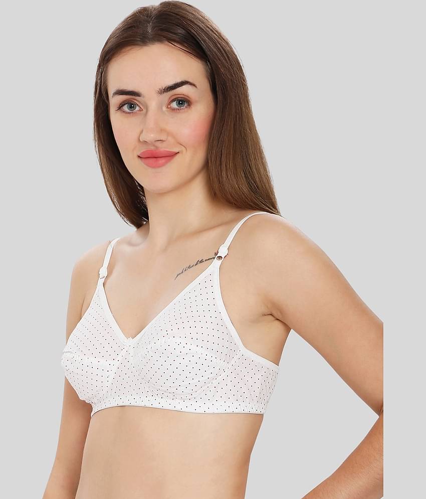 ILRASO Cotton Blend Non Padded Women's T-Shirt Bra ( White )