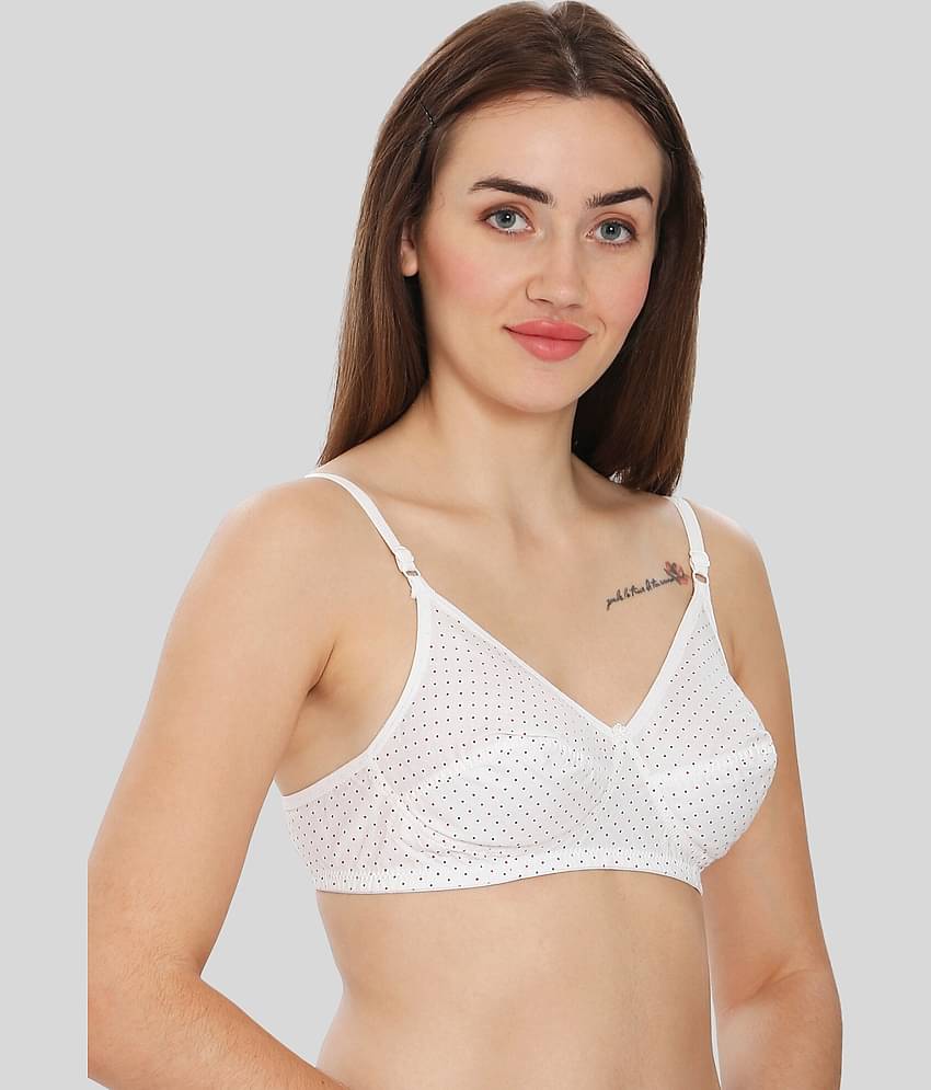 ILRASO Cotton Blend Non Padded Women's T-Shirt Bra ( White )