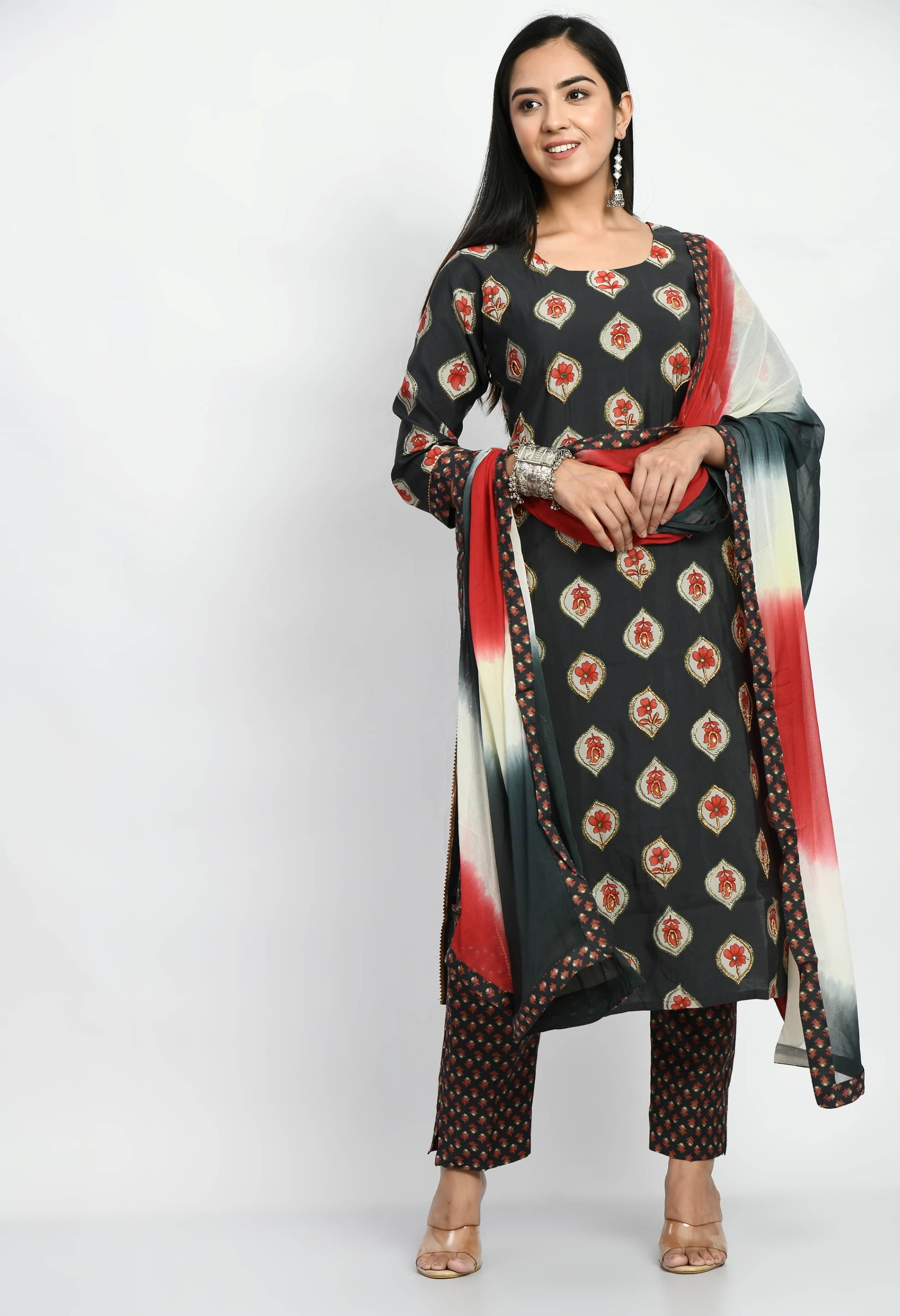     			MAURYA Cotton Printed Kurti With Pants Women's Stitched Salwar Suit - Green ( Pack of 1 )