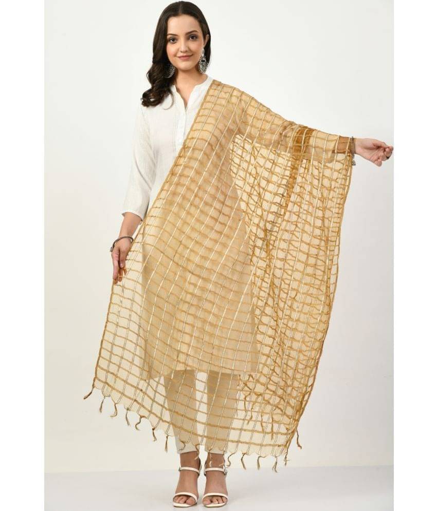 MAURYA - Gold Chanderi Women's Dupatta - ( Pack of 1 )     			MAURYA - Gold Chanderi Women's Dupatta - ( Pack of 1 )