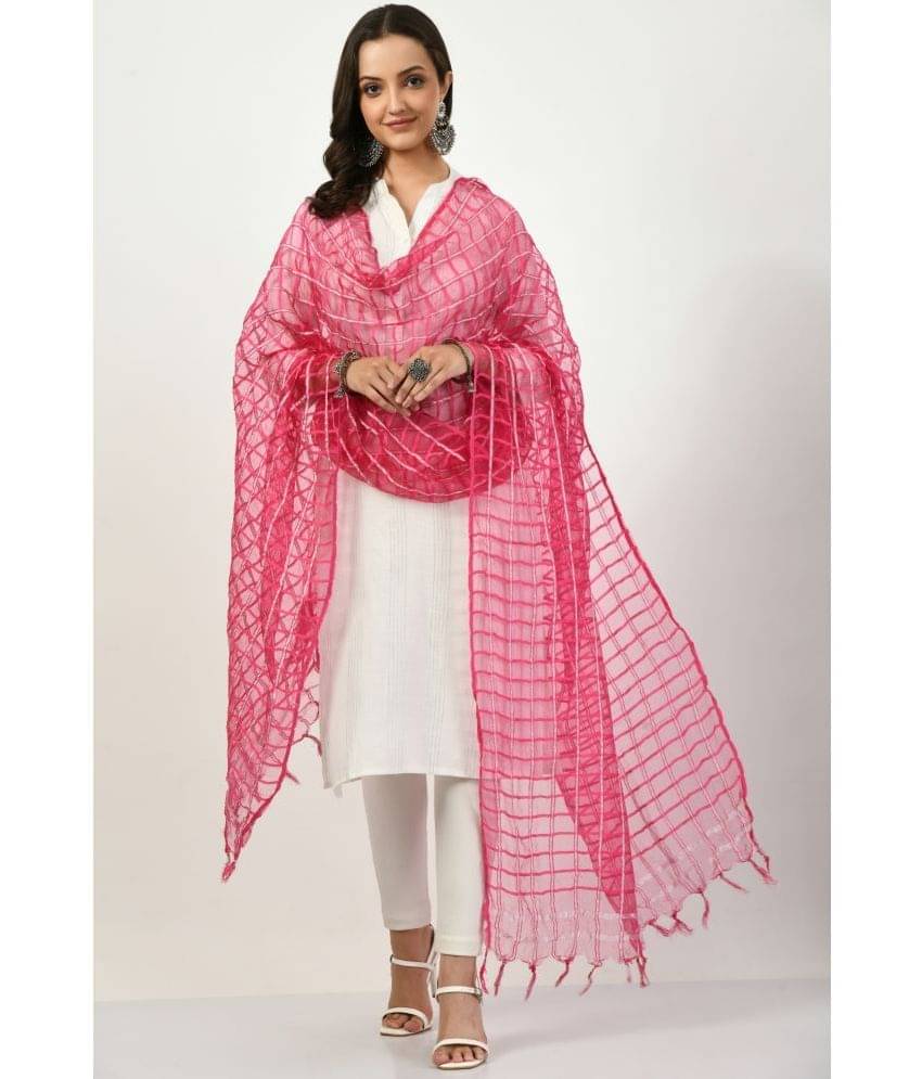     			MAURYA - Pink Chanderi Women's Dupatta - ( Pack of 1 )