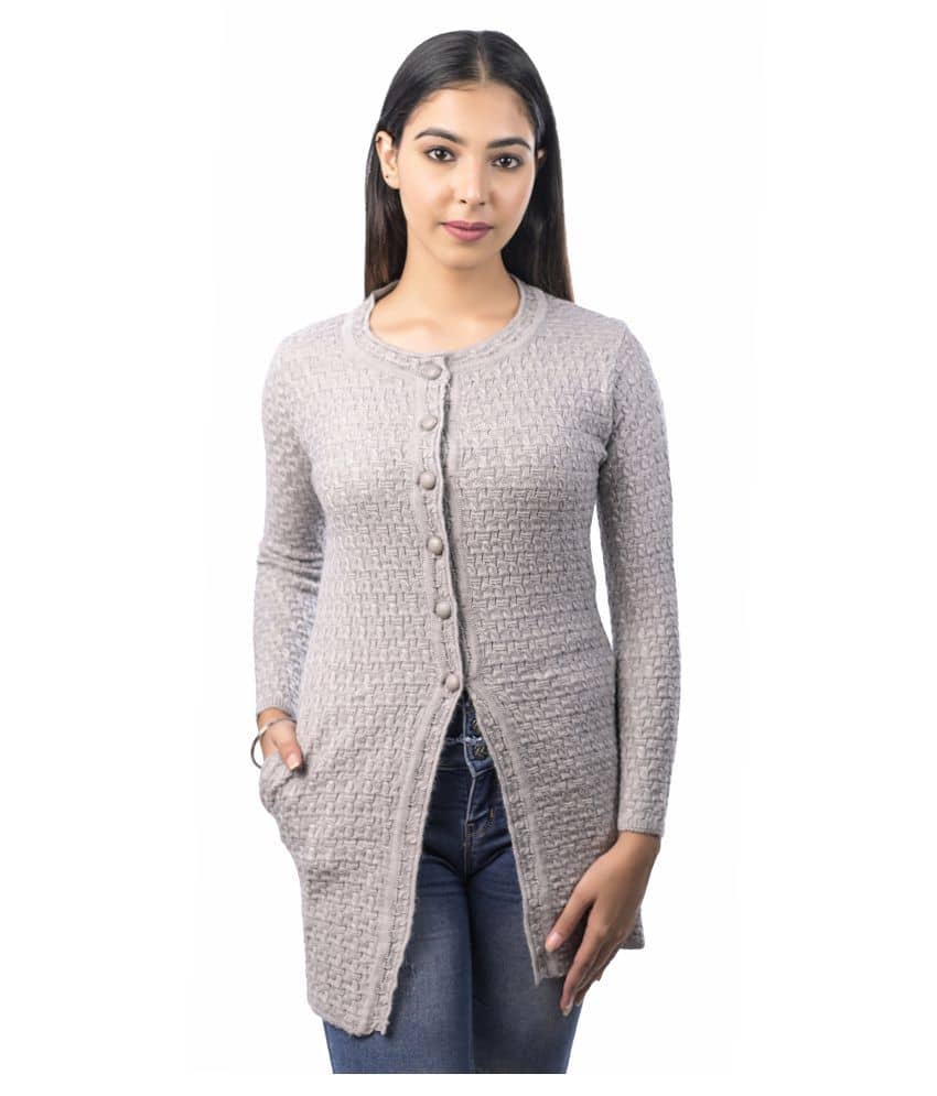 Ogarti Acrylic Round Neck Women's Cardigans Dress - Navy ( Single )