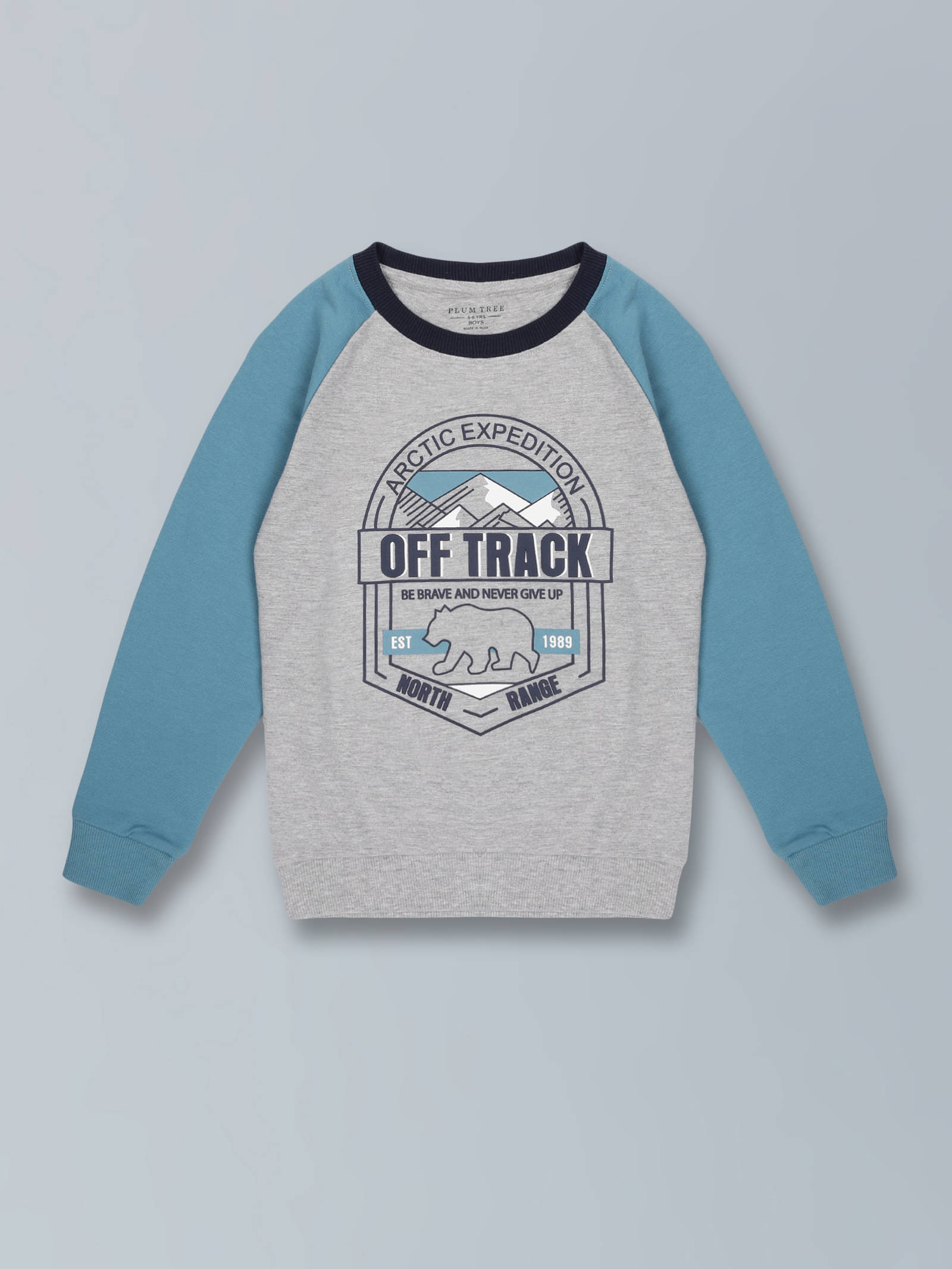     			PLUM TREE Pack of 1 Boys Cotton Blend Sweatshirt ( Gray )