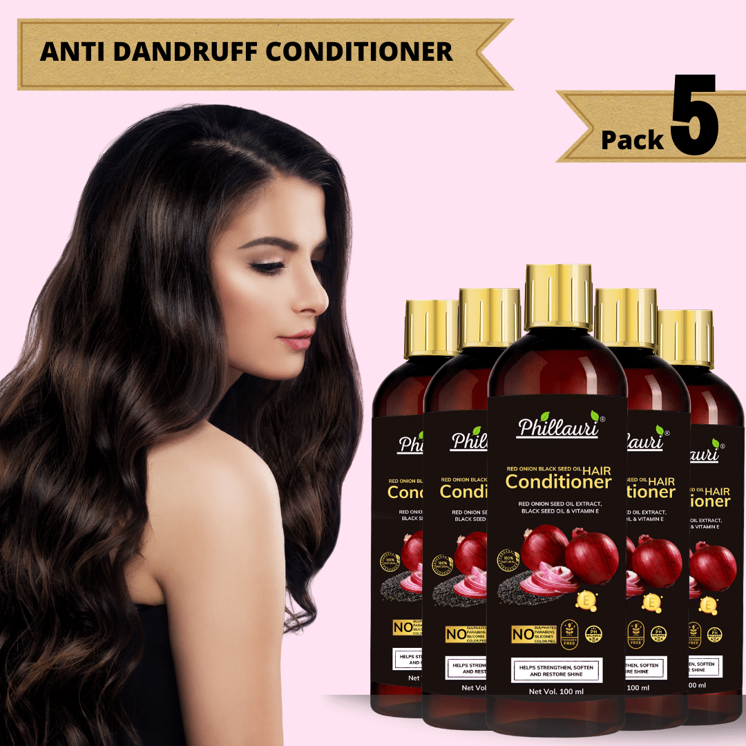     			Phillauri Onion Conditioner for Shiny, Smooth & Healthy Hair Deep Conditioner 500 mL Pack of 5