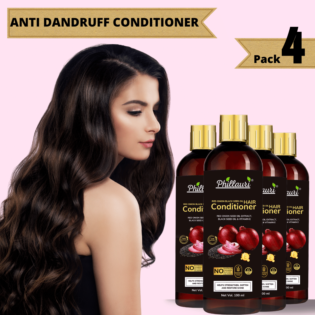 Phillauri Red Onion Conditioner for Shiny, Smooth & Healthy Hair Deep Conditioner 400 mL Pack of 4 Phillauri Red Onion Conditioner for Shiny, Smooth & Healthy Hair Deep Conditioner 400 mL Pack of 4