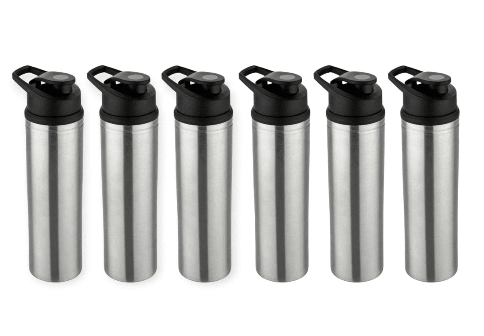     			ATROCK Water Bottle Silver Water Bottle 900 mL ( Set of 6 )