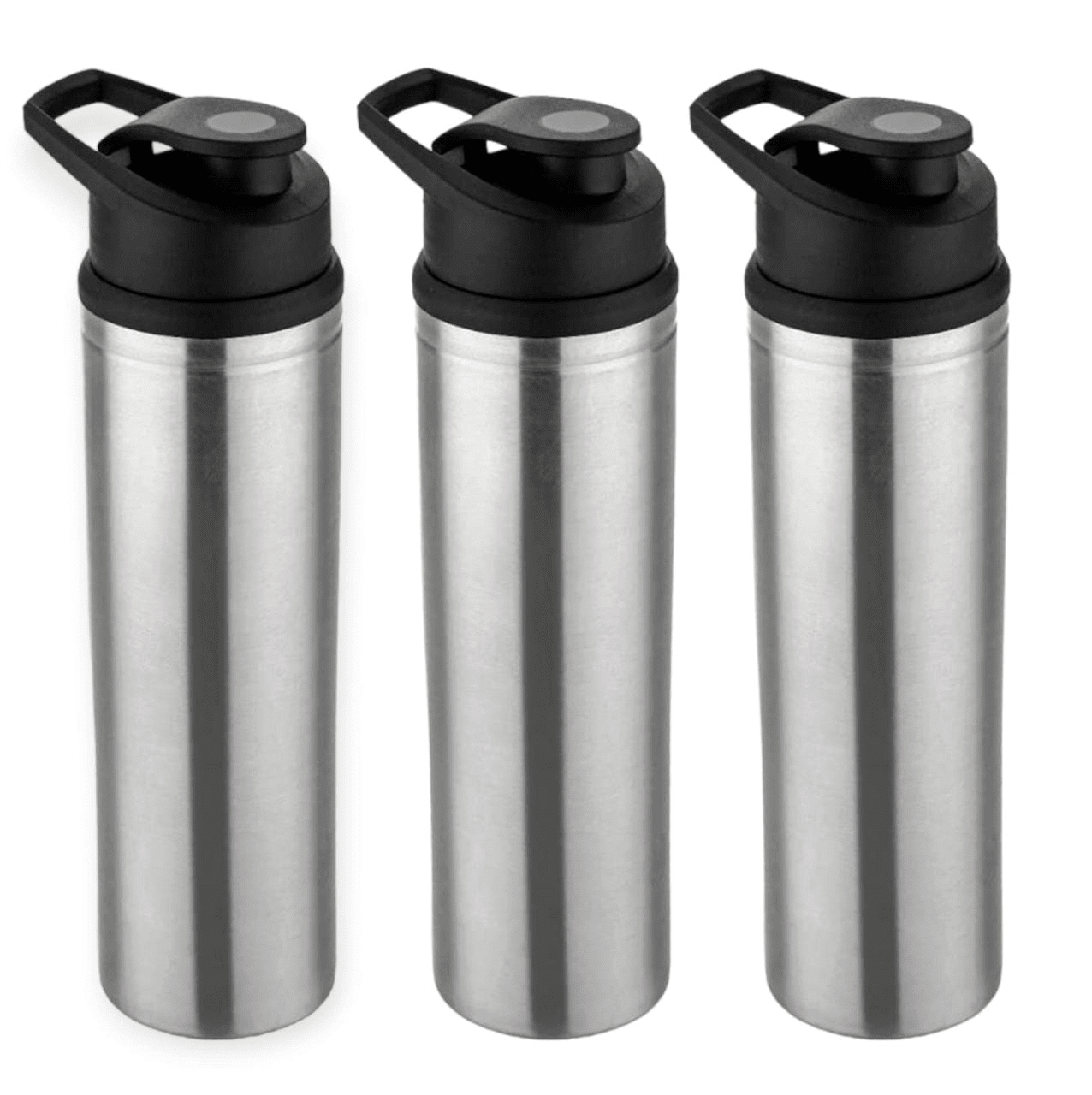 ATROCK Stainless Steel Water Bottle Set Silver Water Bottle 900 mL ( Set of 3 )