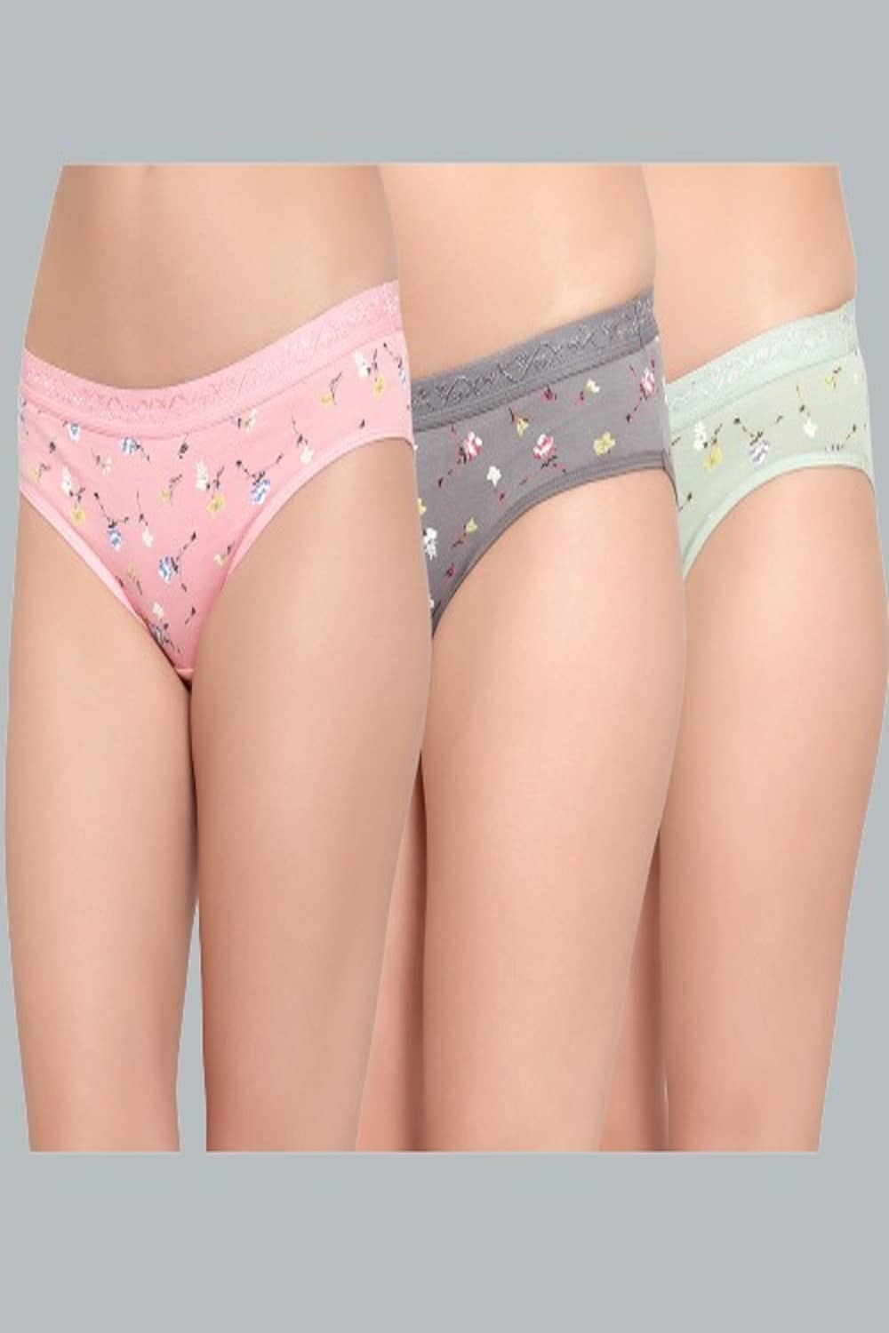 Bruchi Club Pack of 3 Cotton Printed Women's Hipster ( Multi Color ) Hipster Panty
