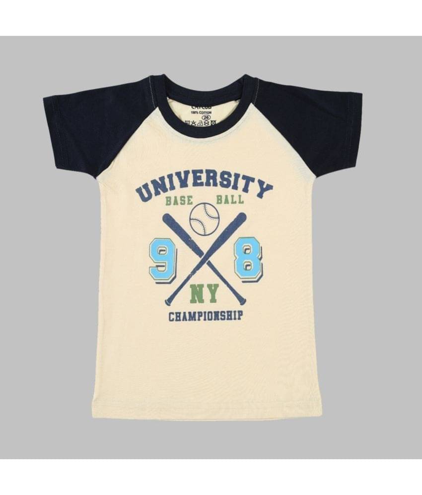     			CATCUB Pack of 1 Boys Cotton Blend T-Shirt ( Cream )