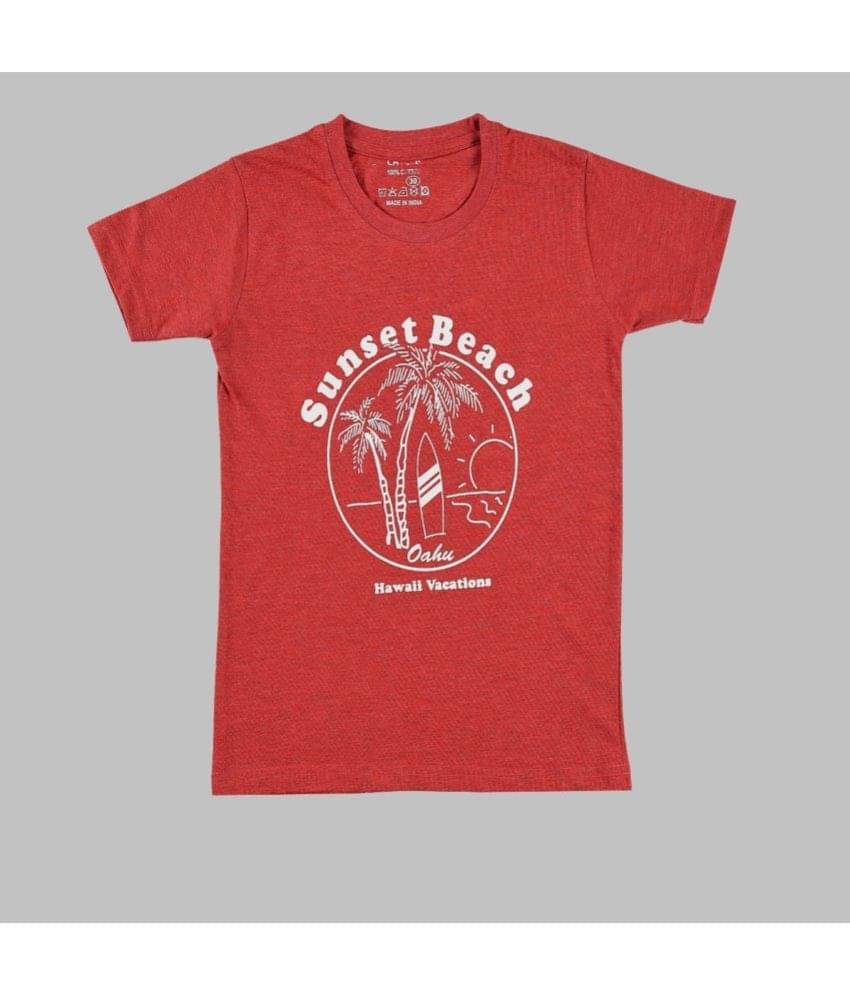     			CATCUB Pack of 1 Boys Cotton Blend T-Shirt ( Maroon )