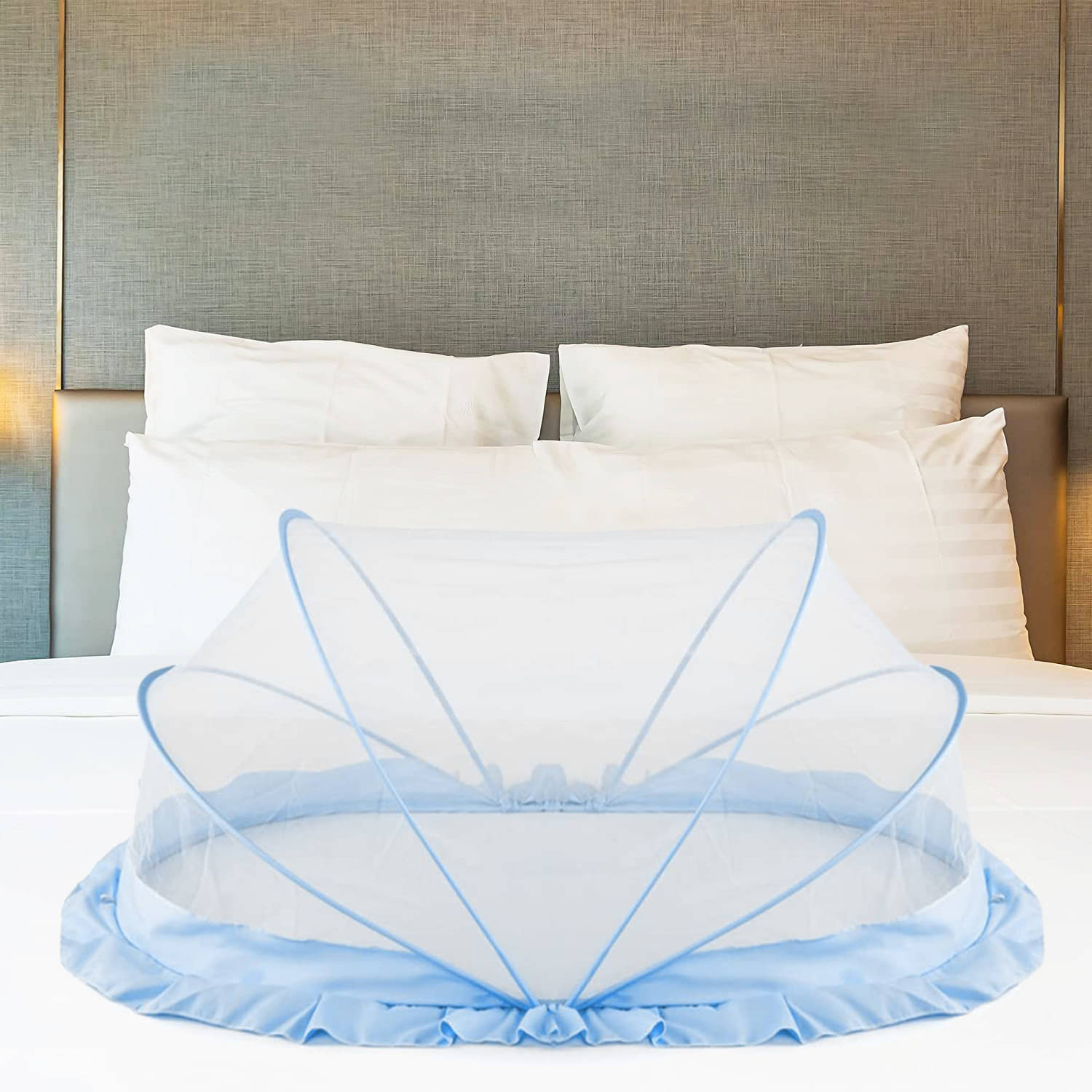     			Classic Mosquito Net - Blue Polyester Bed Box Baby Mosquito Net ( Pack of 1 )