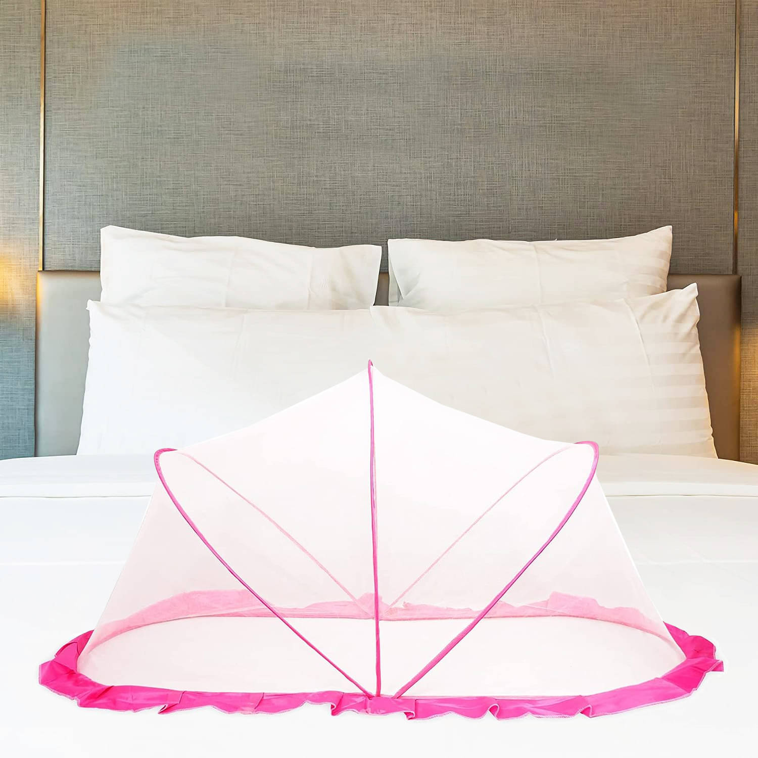     			Classic Mosquito Net - Pink Polyester Tent Baby Mosquito Net ( Pack of 1 )