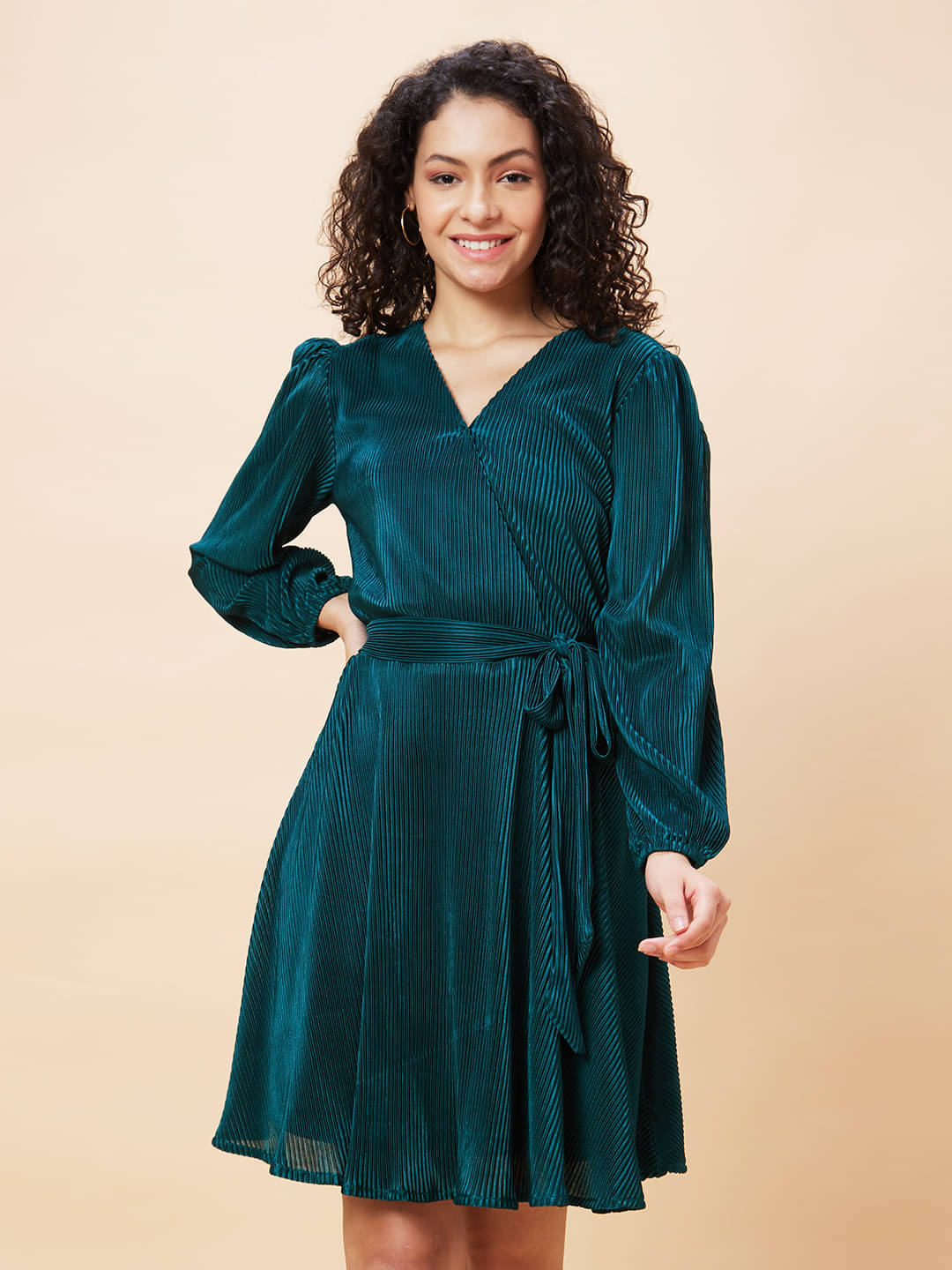     			Globus - Green Polyester Women's Wrap Dress ( Pack of 1 )