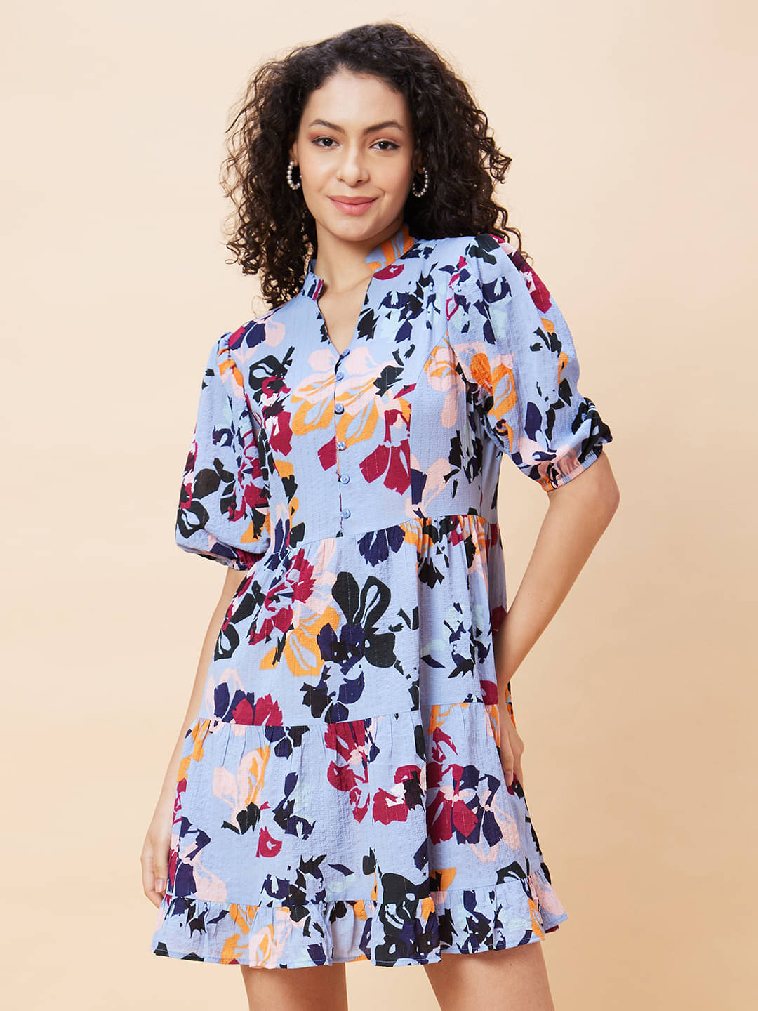     			Globus - Multicolor Polyester Women's Fit & Flare Dress ( Pack of 1 )