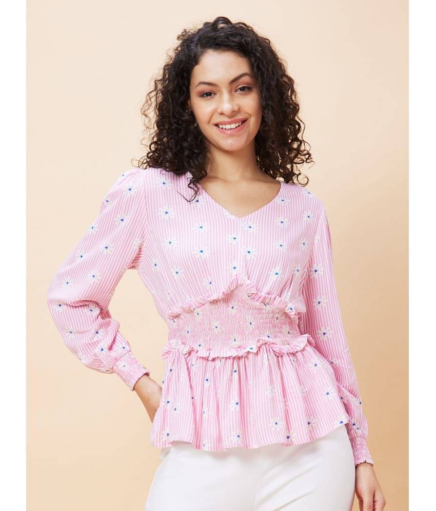 Globus - Pink Viscose Women's Regular Top ( Pack of 1 ) Globus - Pink Viscose Women's Regular Top ( Pack of 1 )