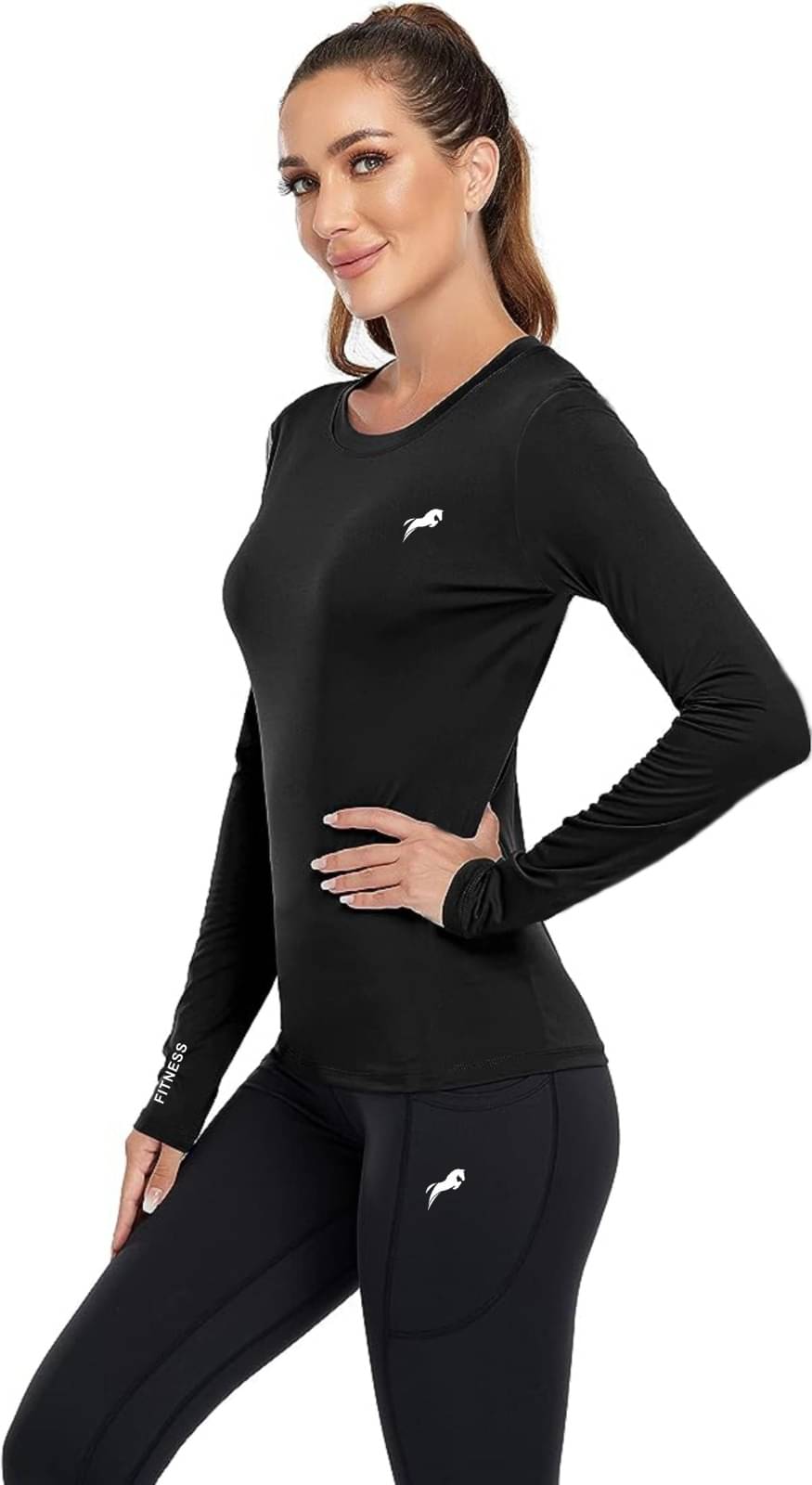     			Just Rider Black Polyester Compression - Single