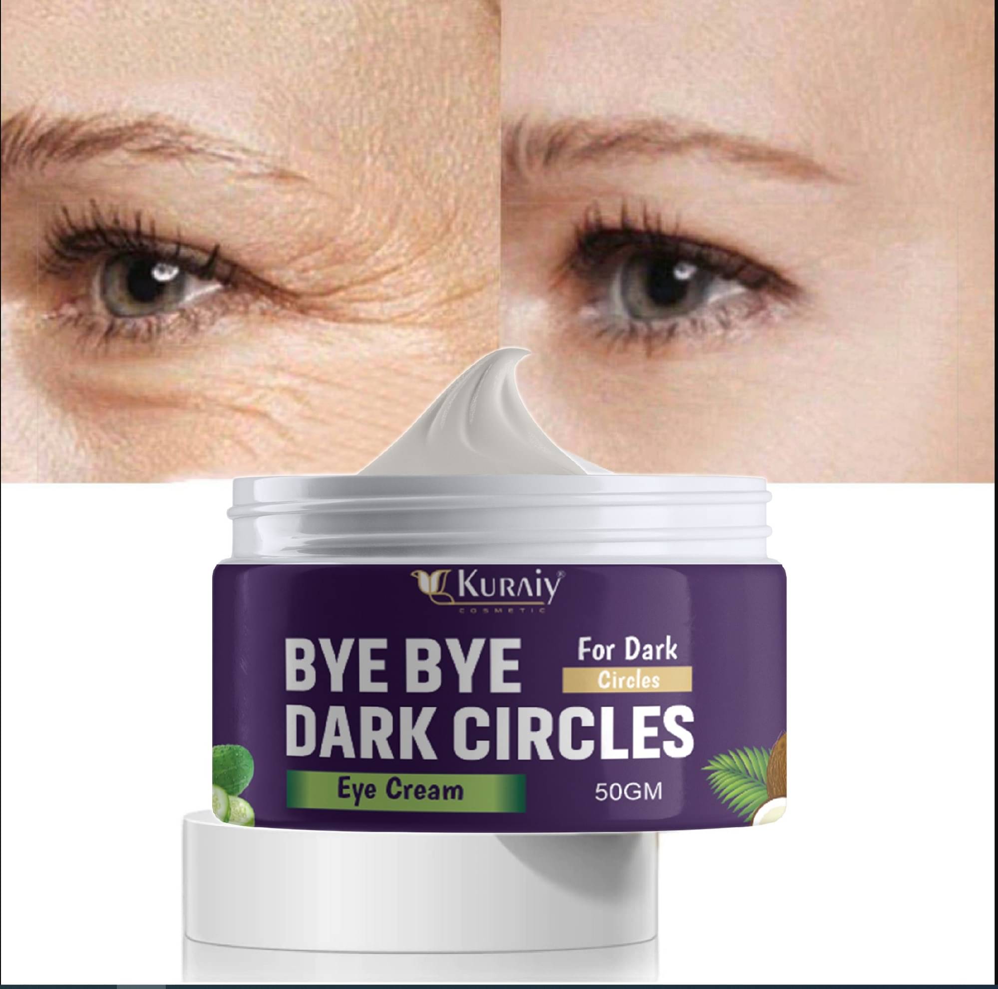     			KURAIY Pure Under Eye Gel Cream - Anti-Aging Deep Under Eye Skincare Made 50 g)