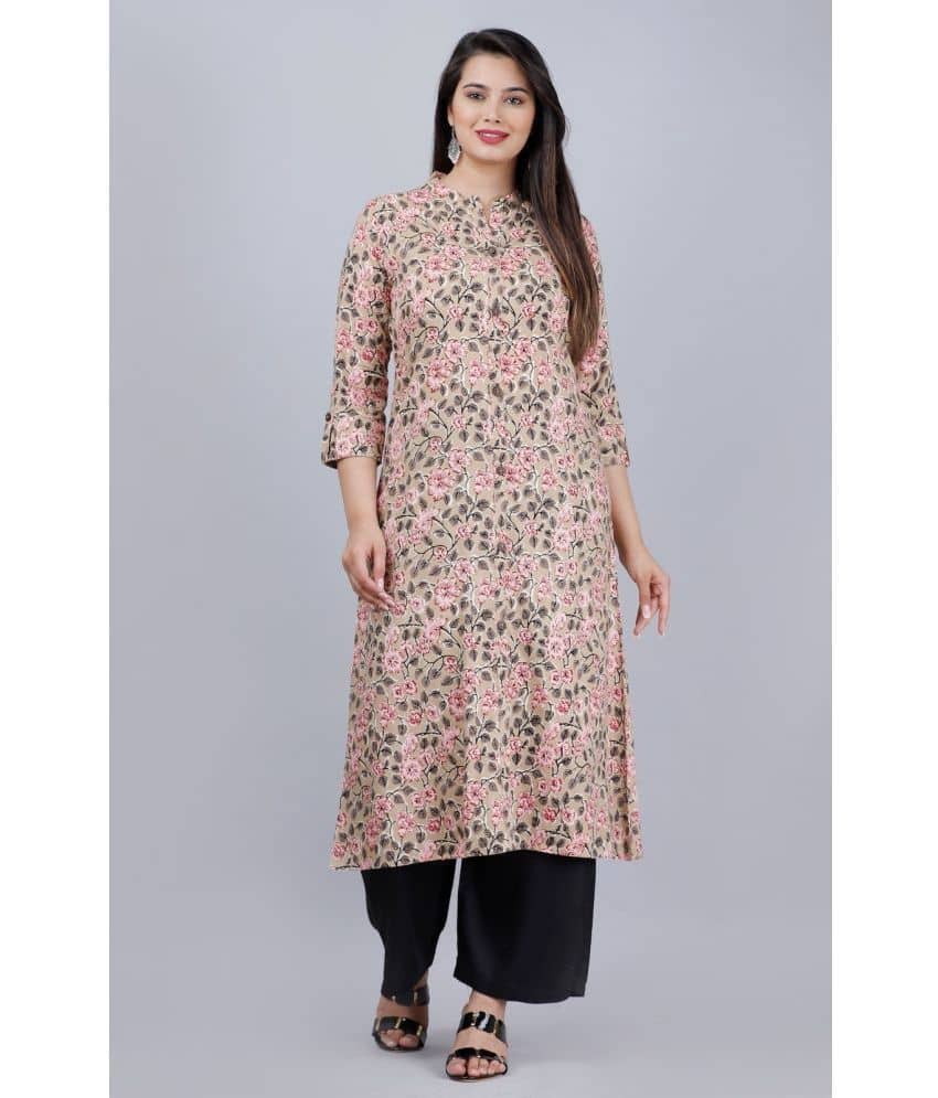 MAUKA - Peach Straight Rayon Women's Stitched Salwar Suit ( Pack of 1 )