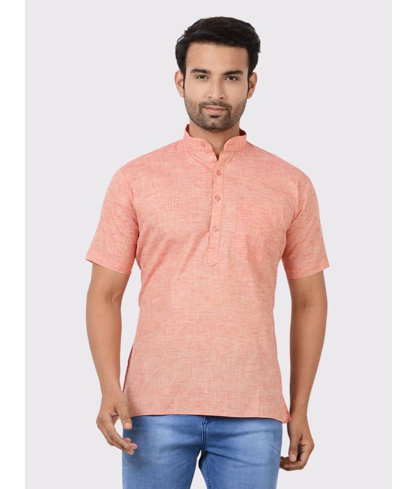 Maharaja - Red Linen Men's Regular Kurta ( Pack of 1 ) - Kurtas & Kurta Sets | Buy online on ZillyBuy