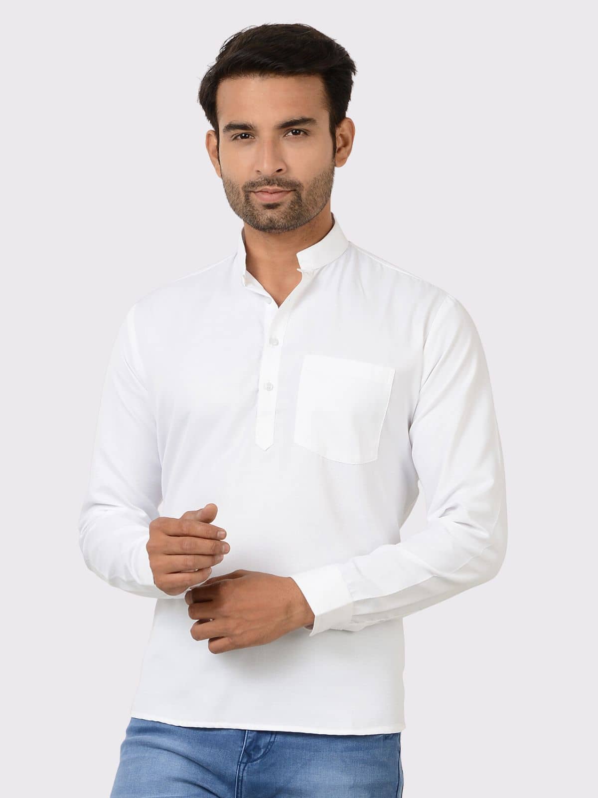 Maharaja - White Cotton Blend Men's Regular Kurta ( Pack of 1 ) - Kurtas & Kurta Sets | Buy online on ZillyBuy