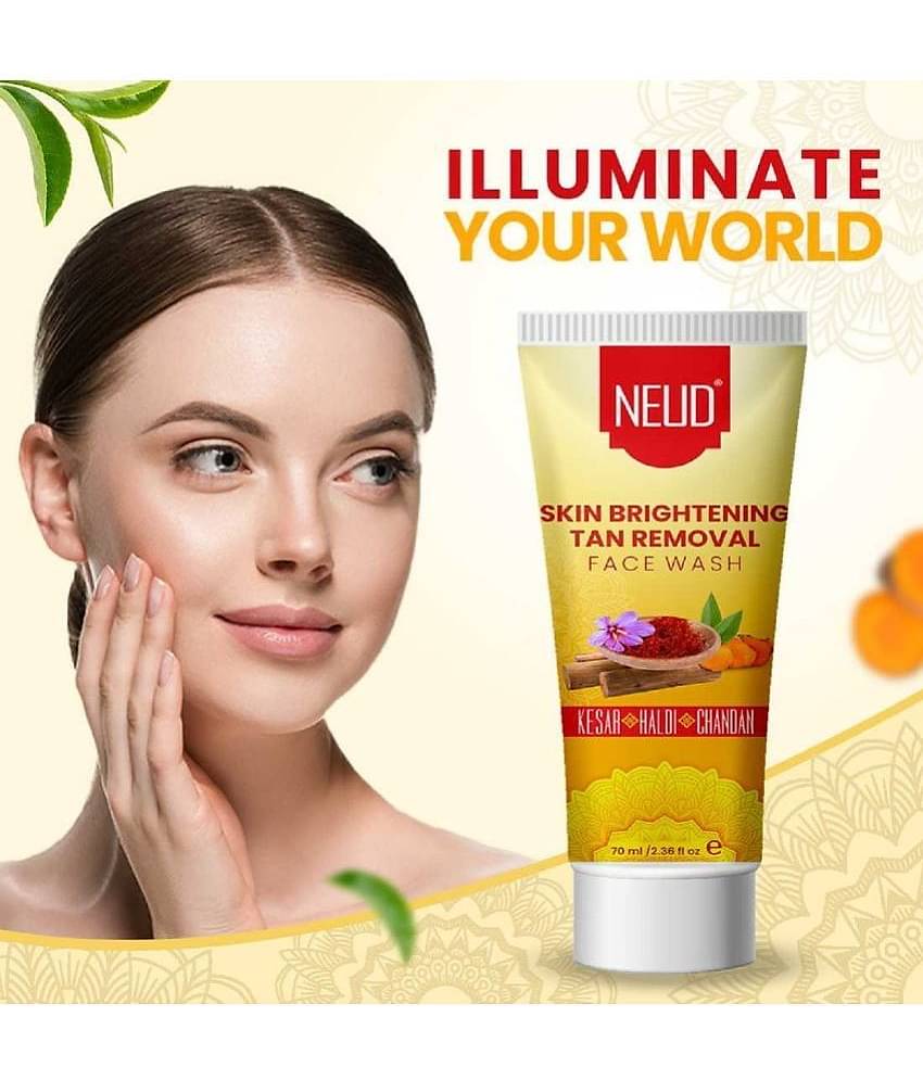 NEUD Skin Brightening Tan Removal Face Wash for Men and Women, 70 ml (Pack of 1)