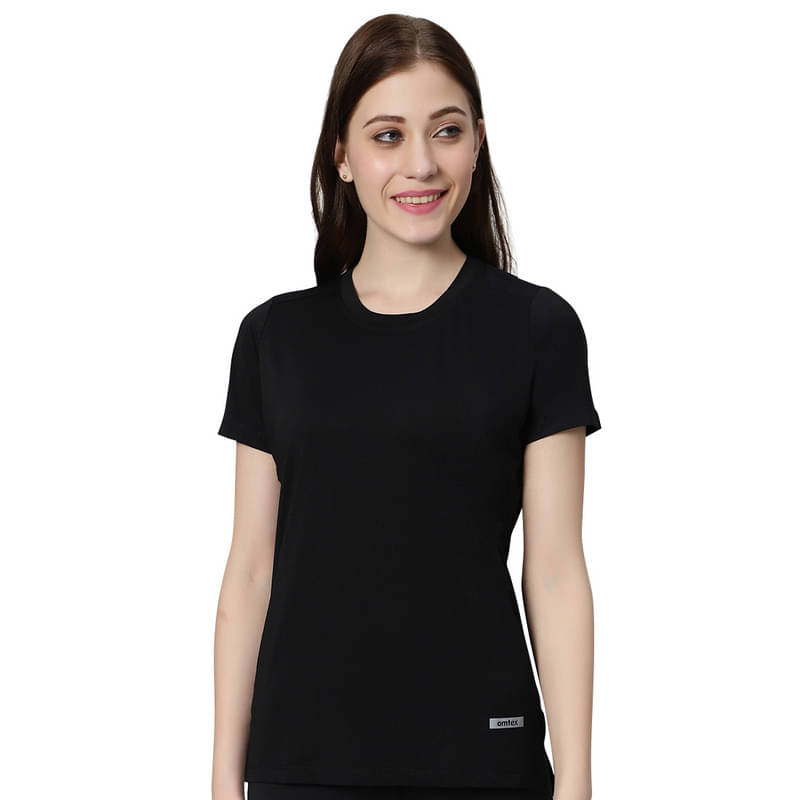     			Omtex Black Polyester Tees - Single