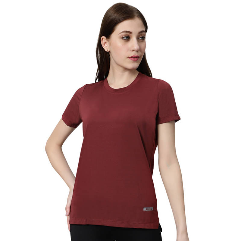     			Omtex Maroon Polyester Tees - Single