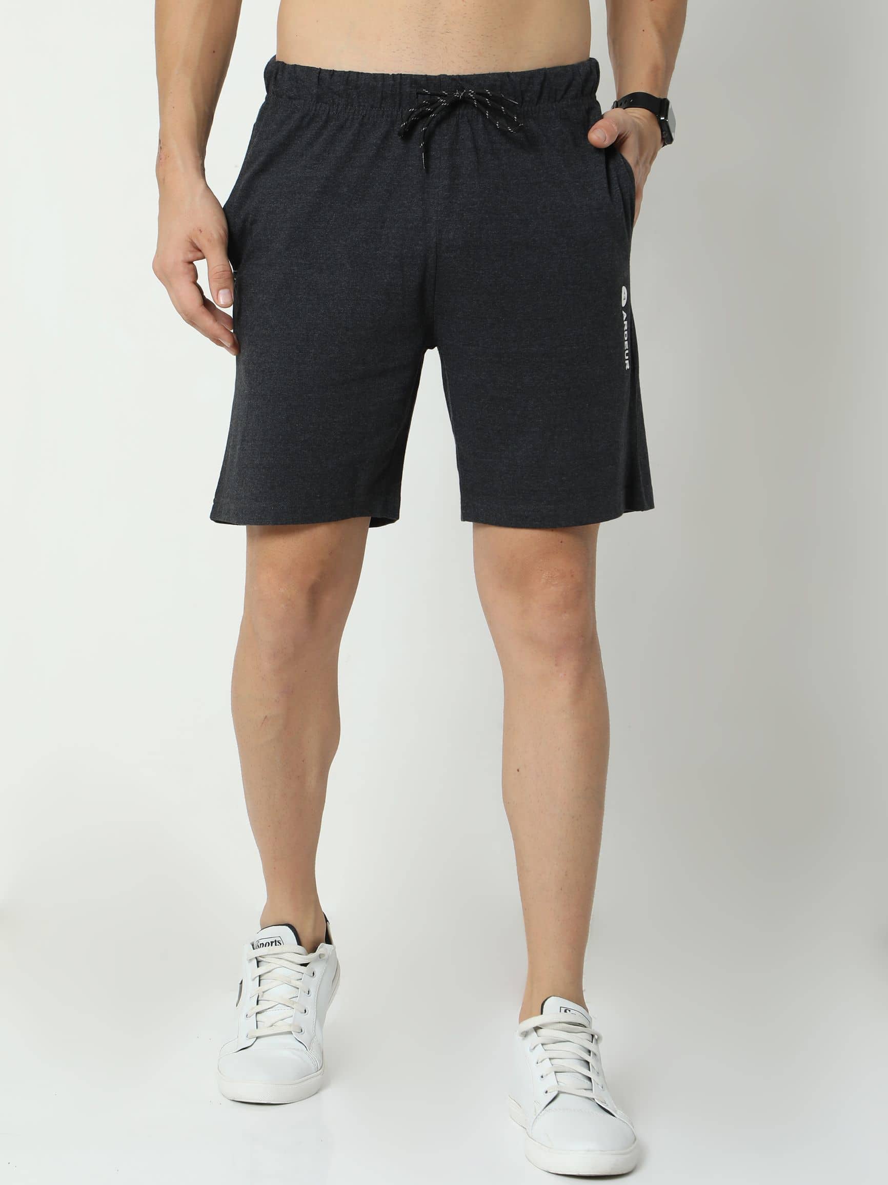 Ardeur - Charcoal Cotton Blend Men's Shorts ( Pack of 1 ) - Shorts | Buy online on ZillyBuy