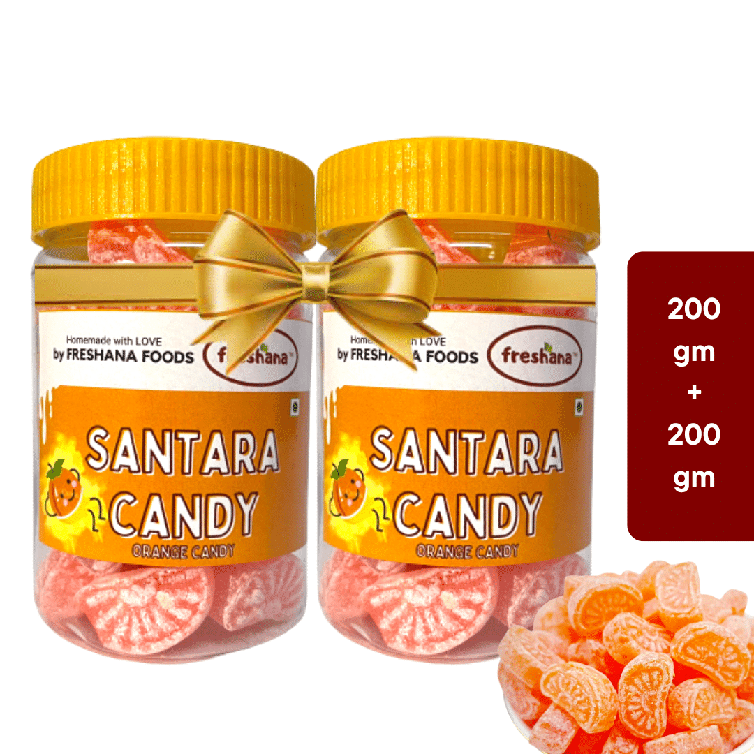 Freshana Santara Candy Orange Narangi Toffee Hard Candies 200 gm Pack of 2 Freshana Santara Candy Orange Narangi Toffee Hard Candies 200 gm Pack of 2