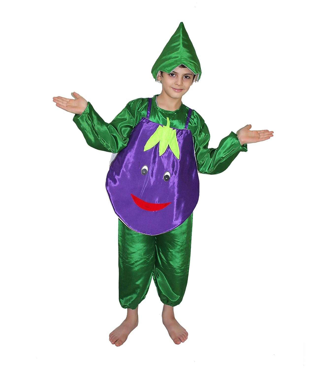 Kaku Fancy Dresses Brinjal Vegetables Costume -Purple & Green, 3-4 Years, for Boys & Girls Kaku Fancy Dresses Brinjal Vegetables Costume -Purple & Green, 3-4 Years, for Boys & Girls