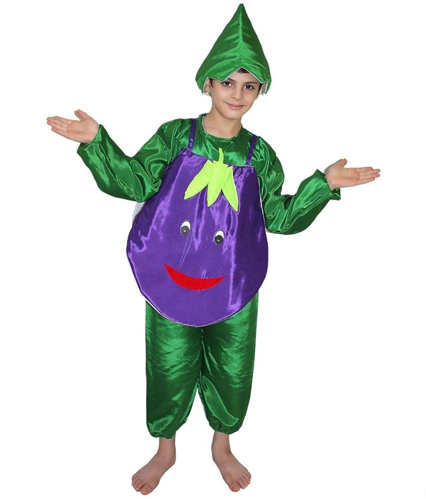 Kaku Fancy Dresses Brinjal Vegetables Costume -Purple & Green, 3-4 Years, for Boys & Girls Kaku Fancy Dresses Brinjal Vegetables Costume -Purple & Green, 3-4 Years, for Boys & Girls