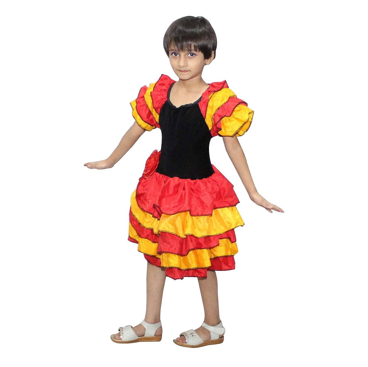 Kaku Fancy Dresses Flamingo Girl Costume For Western Dance -Multicolour, 5-6 Years, For Girls Kaku Fancy Dresses Flamingo Girl Costume For Western Dance -Multicolour, 5-6 Years, For Girls