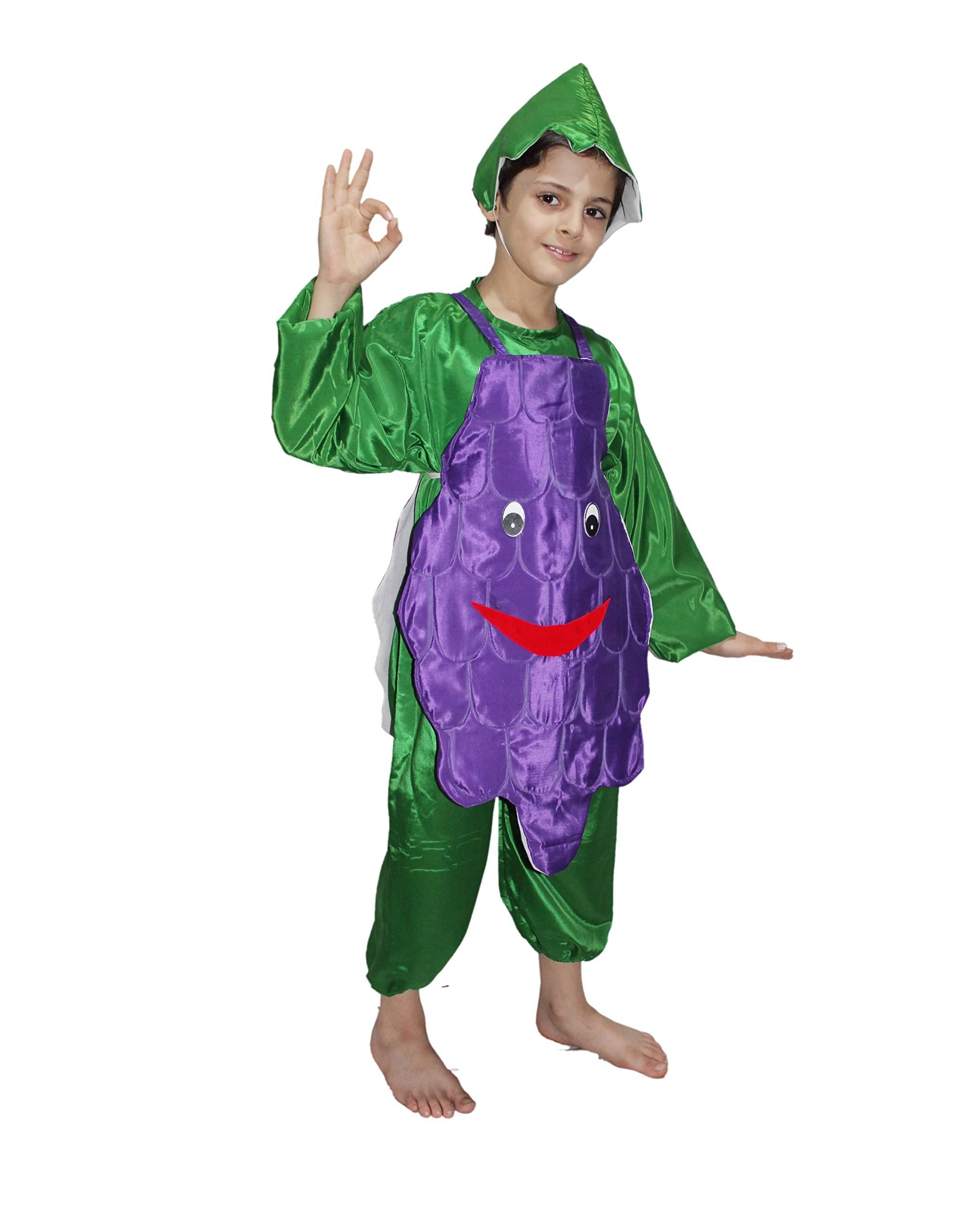     			Kaku Fancy Dresses Grapes Fruits Costume -Purple & Green, 5-6 Years, for Boys & Girls