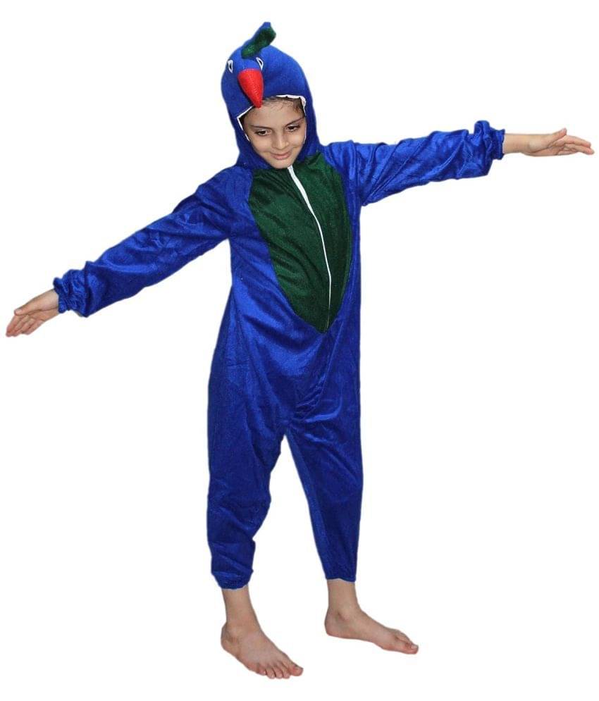     			Kaku Fancy Dresses Peacock National Bird Costume -Multicolour, 7-8 Years, For Boys & Girls